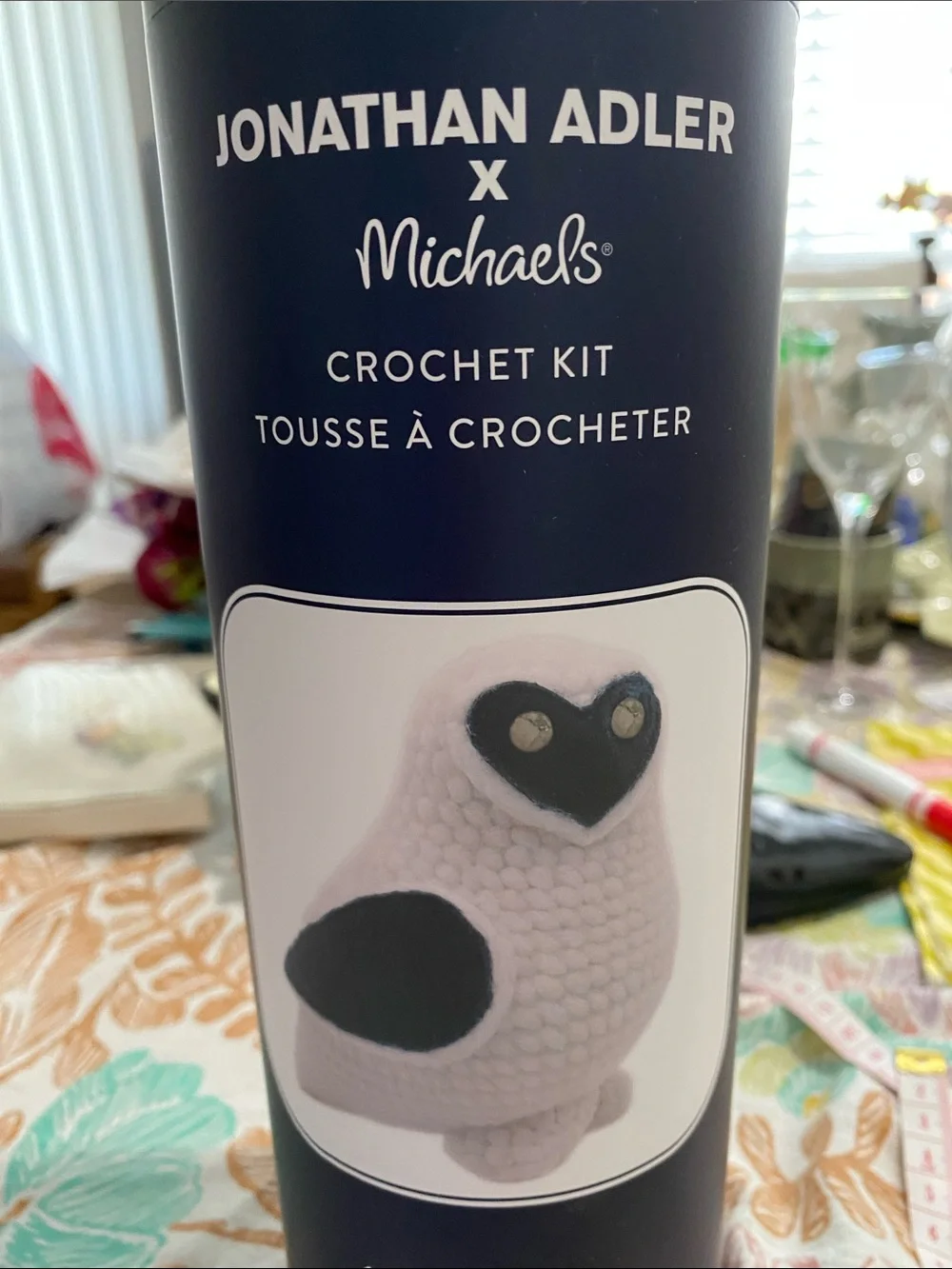 Jonathan Adler Crochet Kit. 4x6 inches. NIB. This is a White Owl Kit in a Tube